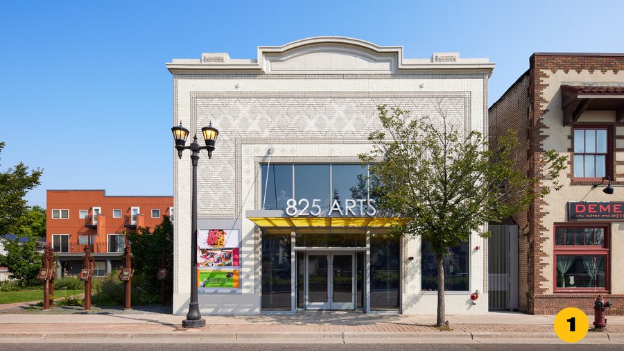 825 Arts building exterior, a restored historic community arts center in St Paul