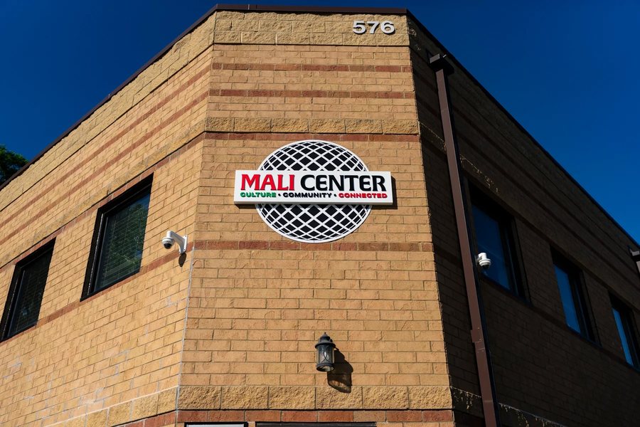 Mali Center building signage, St Paul